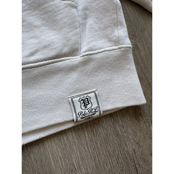 Polo Ralph Lauren Athletic White Hoodie Vintage Style Sweater Medium Rare Hype - Picture 8 of 16